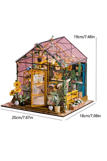 Choice PC2306 Doll House Kit Mini DIY Flower House Handmade 3D Puzzle Assembly Building Toys Home Bedroom D