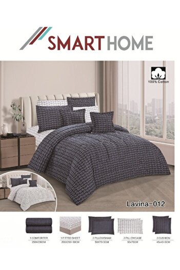 smart home Double-sided Comforter Set, 8-piece Duvet Cover Set, Made Of 100% Natural Cotton, 230x250 Cm