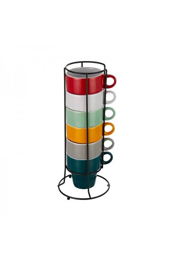 Secret de Gourmet Set of 6 cups with stand, Colorama, 260 ml