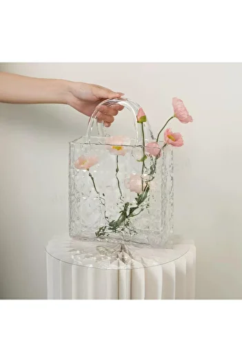 EvLight Glass Decorative Bag Vase Transparent