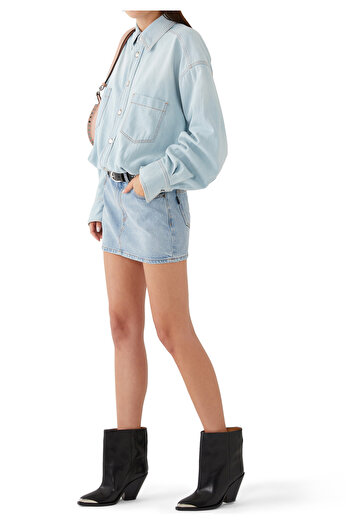 ISABEL MARANT 90mm Deri Alçak Topuklu Şık Botlar