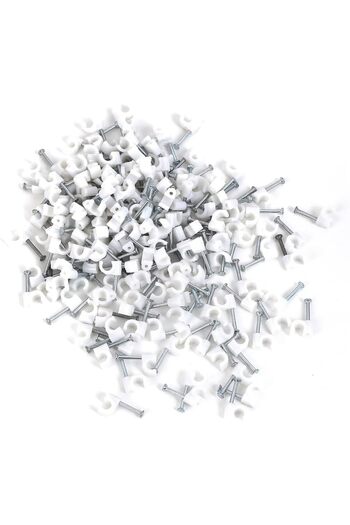 erorex Cable Clip 200 Piece 4Mm Mess Free Wire Organizer With Metal Nail For Easy Installation Heavy Duty