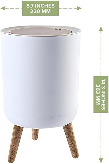 erorex Trash Can Bathroom Garbage Can With Lid Plastic Trash Bin With Push Button Office Waste Paper