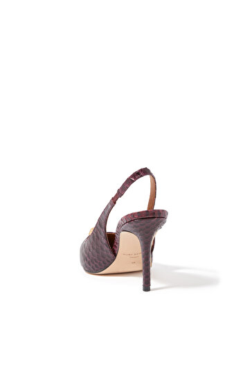 Kurt Geiger Kırmızı Yüksek Topuklu Yılan Derisi Desenli Slingback Ayakkabı