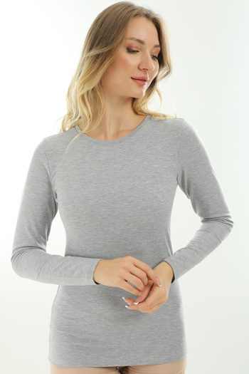 Almila Women's Slim Fit Bodysuit - Long Sleeve, Crew Neck, Cotton Fit 2040