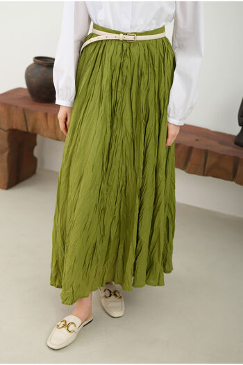 HEQA # # #   Response 
 Green Crashed Voile Effect Moss