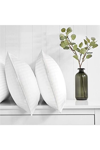 erorex 3 Piece Comfortable Strip Hotel Pillow Microfiber White 90X50