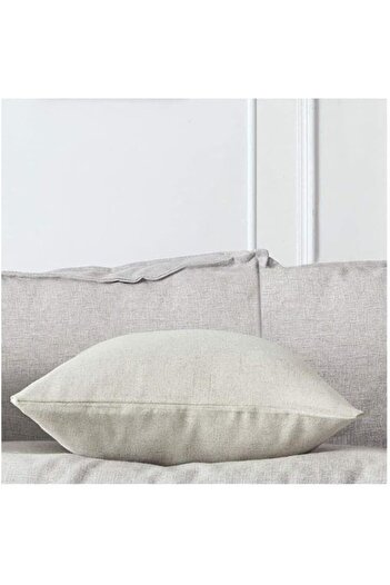 erorex Soft Linen Decorative Solid Filled Cushion 45*45 Cream Am.8563253 Kun