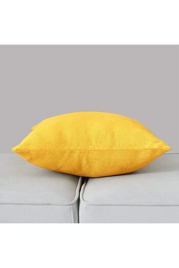 erorex Soft Linen Solid Filled Cushion Yellow