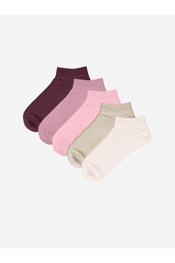 LC Waikiki Women's Plain Booties Socks 5-Pack