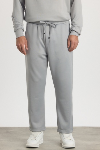 MADZEYMODA Premium Men's Elastic Waist Modal Fabric Gray Woven Trousers Ls-22030