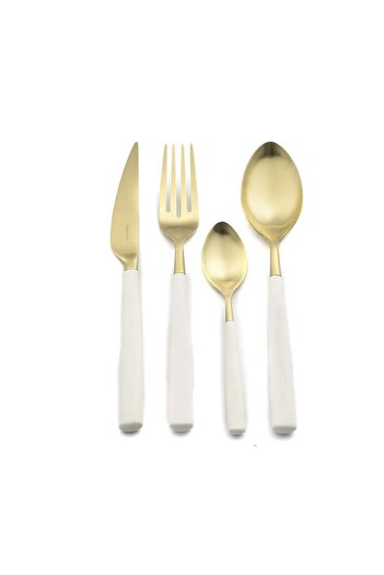 BUGATTI Mikasa Moor Athena White Gold 24-Piece Cutlery Set