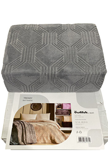Özdilek Double Blanket Trendy Art Deco Dark Gray