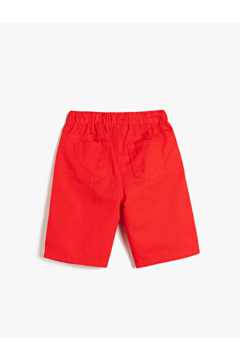 Koton Cotton Basic Shorts with Tie Waist Pocket Detail