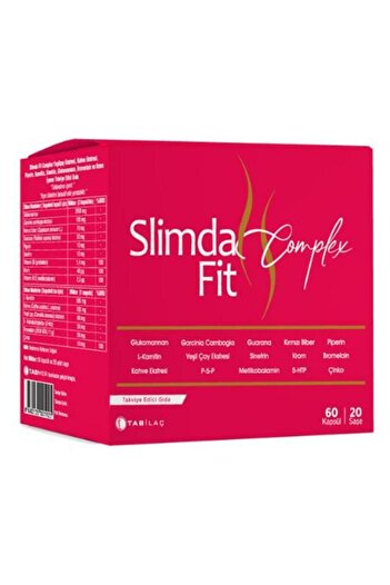 Tab İlaç Slimda Fit Complex - 60 Capsules 20 Sachets