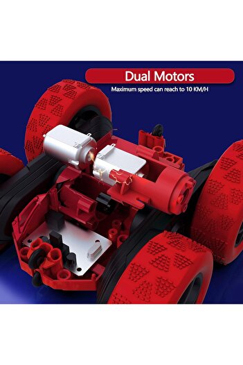 COOYA Remote Control Car, 2.4GHz 4WD Double Sided 360° Rotating Stunt RC Cars for 6-12 Kids, Red