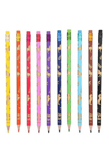 Top Model Set of 10 colored pencils with eraser TopModel Miss Melody