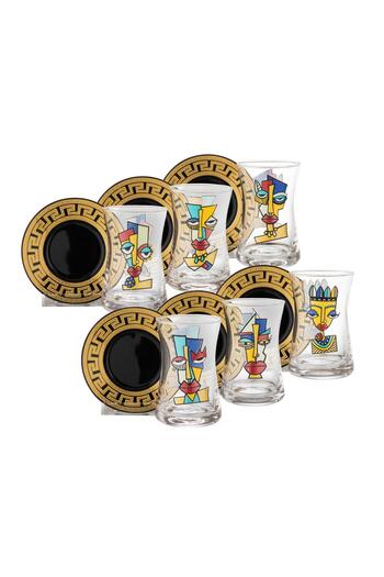Dania A set of 12-piece glass tea cups for 6 people