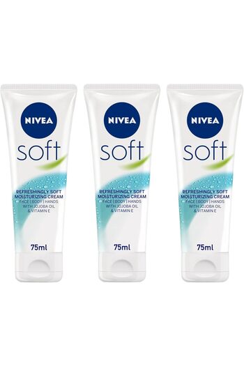 NIVEA Soft Moisturizing Cream Set - 75ml Tube, Pack of 3