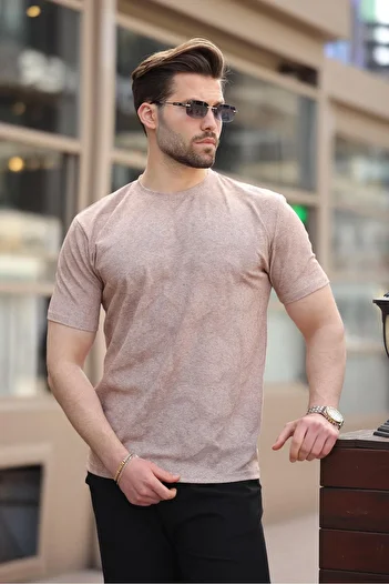 Madmext Καφέ Basic Ανδρικό T-shirt E7131