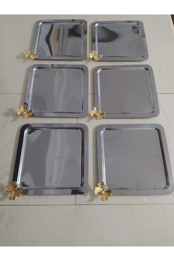 B.A.Y.NUVOLA Single Butterfly Stainless Steel Tray 6 Pieces
