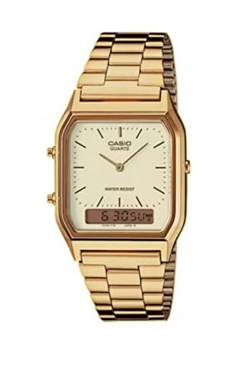 Casio Casio Unisex AQ-230GA-9DMQYE Water Resistant Digital Watch - 28 mm - Gold