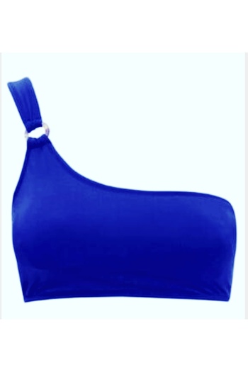 DEEP BEACH Ringed Single Shoulder Bikini Top Db20010bu