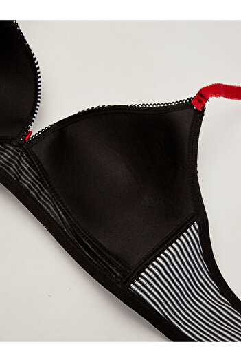 DEEP SECRET Black-black and White Striped 2-Piece Bra Ds200022fb-2