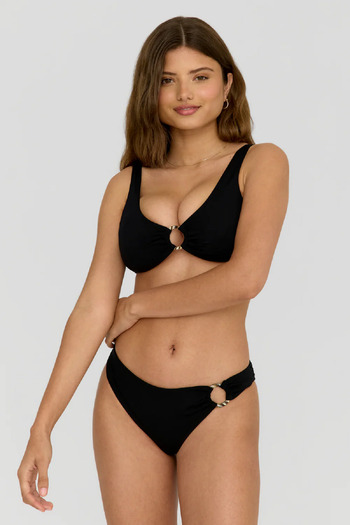 LU Lunita Women's Stylish Bikini Set with Black Ring Accessories
