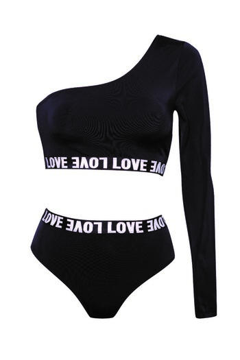 DEEP BEACH Women's Single Sleeve Bikini Set Db200512bt