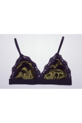 DEEP SECRET Oil Green Velvet Lacy Bralet Ds200111br