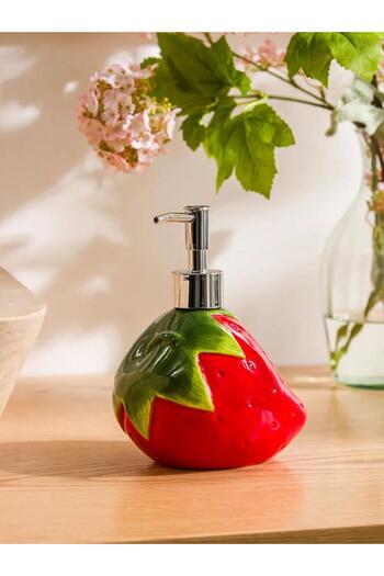 LC Waikiki Ceramic Liquid Soap Dispenser with Red Strawberry Figure