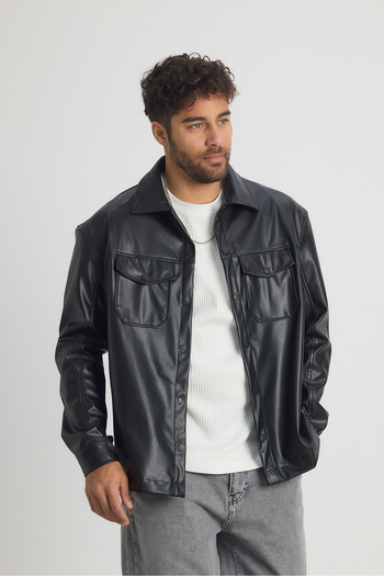 Weyeze Leather Coat - Af-K58543Lns Model Men's Shoes