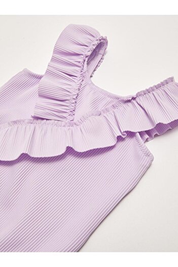 DEEP BEACH Frilled striped fabric girls' swimsuit DB200789CM