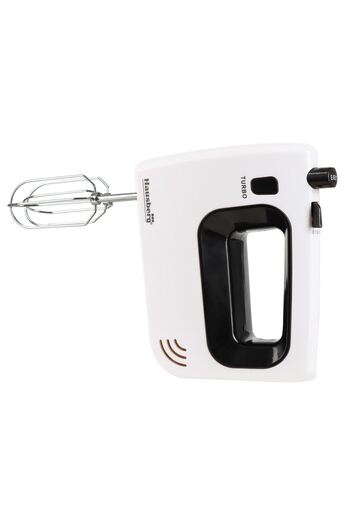 Hausberg Mixer de mana HB-4120NG, 300W ,5 viteze, Functie Turbo, Teluri si carlige metalice, Negru/Alb