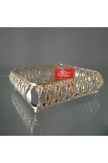 HİLALKRİSTAL Table Top-Mirrored -Crystal Glass Ball -Metal Napkin Holder