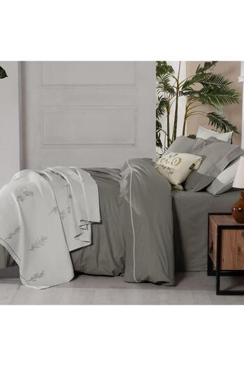 Sarev Eva Eldon Beige Single 100% Cotton Duvet Cover and Pike Set