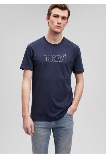 Mavi Сlim fit темно-синя футболка з логотипом