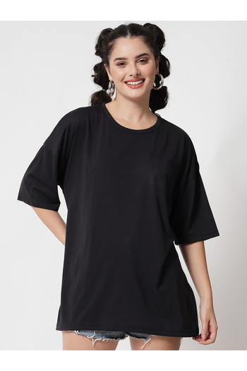 Kotty By Styli Solid Dropped Shoulders Oversized T-Shirt