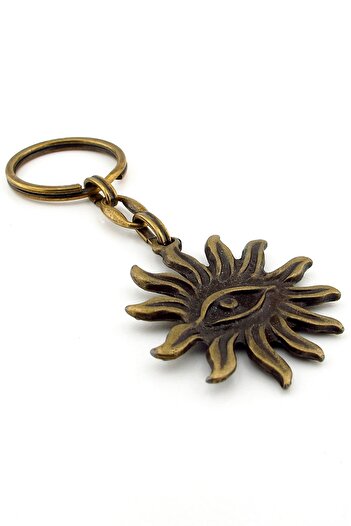 Solfera Solar All Seeing One Eye Bronze Antique Metal Keychain Kc234