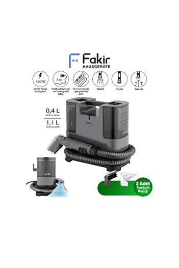 Fakir Range Gleamplus Spot Cleaner Koltuk Ve Halı Yıkama Makinesi 400w Güç Püskürtme Fırçala Vakumla