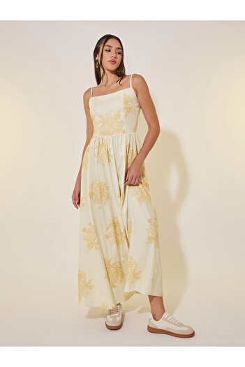 Take Two By Styli Floral Print Sleeveless Maxi Dress
