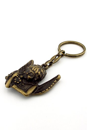 Solfera Angel Boy Figure - Bronze Metal Kc254 Keychain