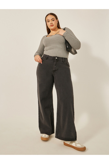 Styli Plus Size High Rise Loose Fit Jeans