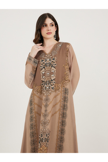 Maxim Creation By Styli Damask Print Studded Georgette Kaftan
