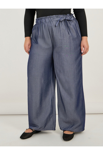 Styli Plus Size High Rise Drawstring Paper Bag Waist Pants