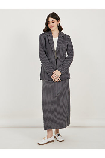Styli Regular Fit Regular Length Striped Blazer
