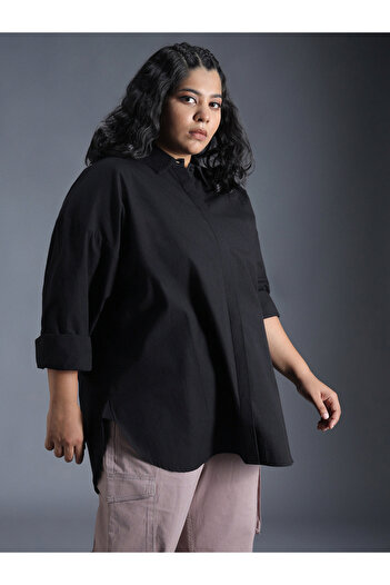 High Star By Styli Plus Size Classic Spread Collar Oversized Casual Shirt