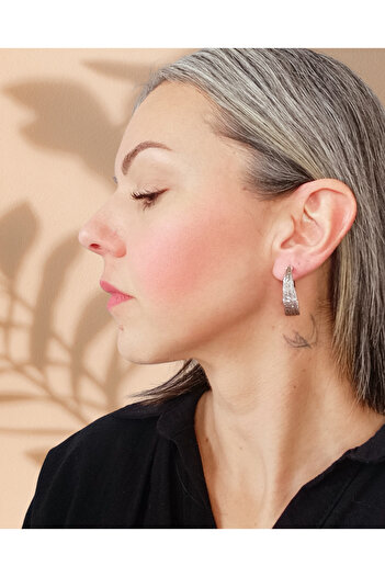 XUPING JEWELRY Silver Color Xuping Twirl Half Hoop Earrings