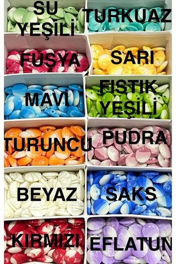 karantuhafiye Turquoise Rysençiz Baby Button 10 Pieces